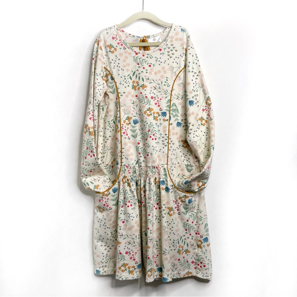 Hanna Andersson Long Sleeve Woodland Floral Dress with Pockets 140 cm Size 10